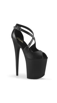 8" Heel, 4" PF Peep Toe Criss Cross Sandal