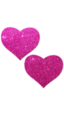 Hot Pink Glittering Heart Pasties