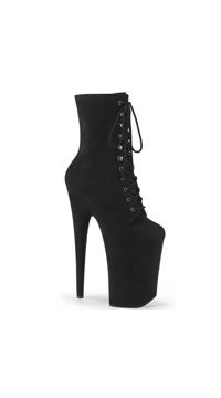 9" Heel, 5 1/4" PF Lace-Up Front Ankle Boot, Side Zip