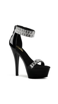 6" Embellished Black Sandal