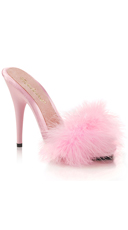  -  - Baby Pink Satin-Marabou Fur/Baby Pink