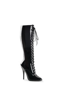 5" Lace Up Knee Boot, Side Zip