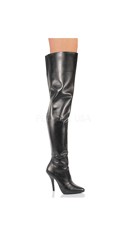 Black 5" Heel Thigh High Boot