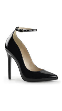 5" Heel Ankle Strap Pointed Toe Pump