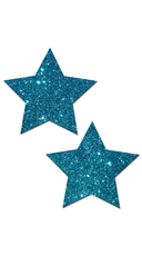 Teal Glittering Star Pasties