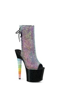 *7" Unicorn Heel, 3 1/4" PF Open Toe Ankle Boot, Side Zip