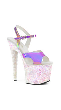 **7" Heel, 3 1/4" PF Ankle Strap Sandal w/ Unicorn Heel